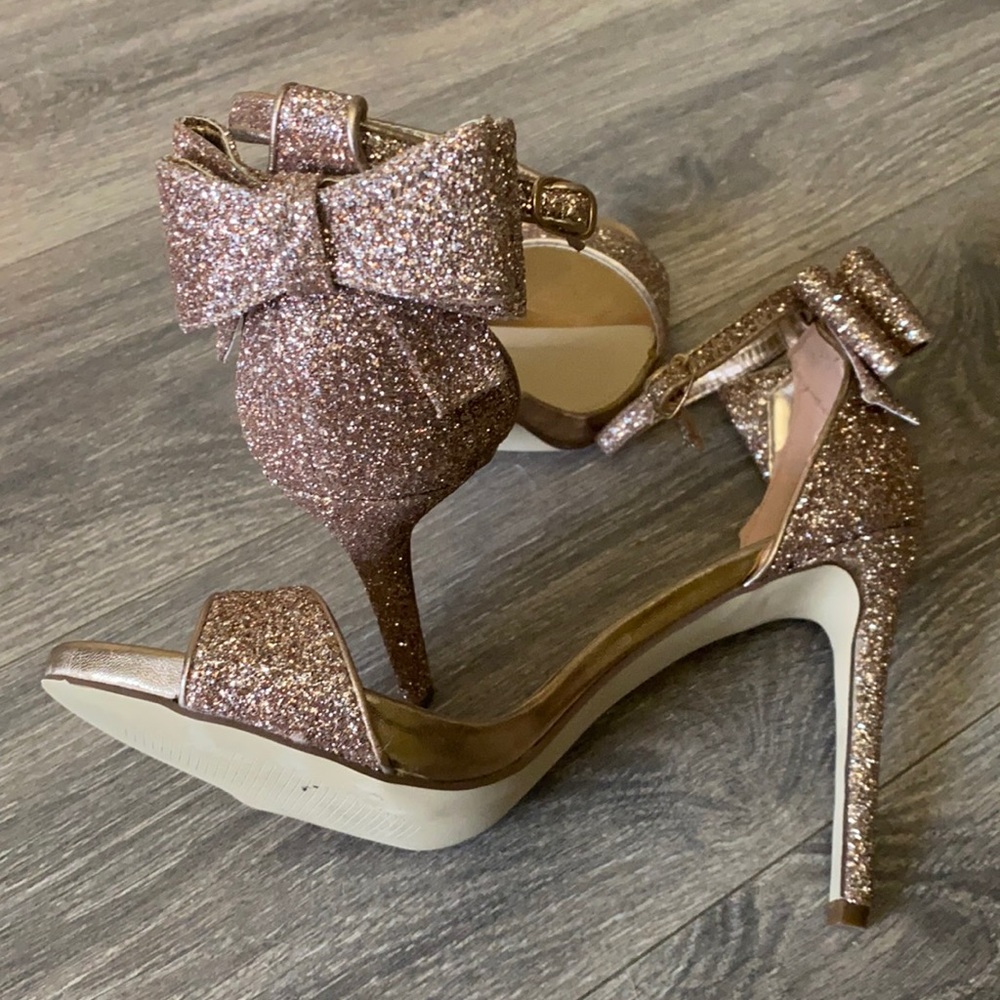 Rose Gold Bow high heels